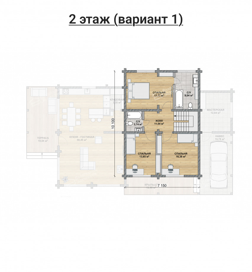 Дом из клееного бруса VZ-491  